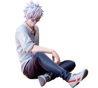 Gojo Satoru Figurine JJK Anime Geto Suguru 10 cm Statue en PVC Assise Figurines d'anime Objets de collection, Modèles faits à la main Décoration de bureau Cadeaux