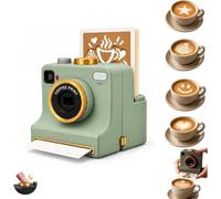 Gokame 3D Printed Latte Art Camera,One-Click Coffee Art Machine(Green) | Manual Coffee Powder Printer with Stencil Cards,Reusable Coffee Art Tool for Cappuccino Milk Foam Cafes