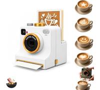 Gokame 3D Printed Latte Art Camera,One-Click Coffee Art Machine(White) | Manual Coffee Powder Printer with Stencil Cards,Reusable Coffee Art Tool for Cappuccino Milk Foam Cafes