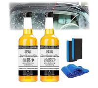 Gokame Dissolvant de film d'huile pour verre, dissolvant de film d'huile de verre monté sur voiture, nettoyant pour pare-brise de voiture, nettoyant de film d'huile de verre de voiture (2pcs)