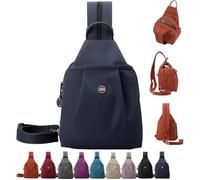 Gokame Waterproof 2-Way Commuter Bag, Backpack Chest Bag Double Zipper Large Capacity, Anti-Theft Travel Tote, Stylish, Efficient Storage Design (Dark Blue)