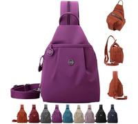 Gokame Waterproof 2-Way Commuter Bag, Backpack Chest Bag Double Zipper Large Capacity, Anti-Theft Travel Tote, Stylish, Efficient Storage Design (Purple)
