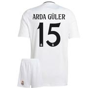 Gokaynex Arda Guler Real #15 Maillot de football pour enfant, nouvelle saison 2024, maillot de sport, maillot d'entraînement de football, pour enfants, avec short de football (4-13 ans), Blanc., 128