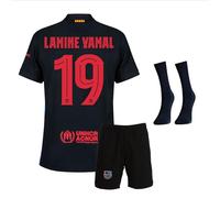 Gokaynex Barcelona Lamine Yamal, #19 Ensemble Noir Maillot de Football avec Short et Chaussettes, Tenue d'Entraînement pour Enfant Fans de Football (4-13 ans)