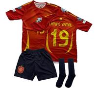 Gokaynex Yamal - N° 19 - Maillot pour enfant - 2024/2025 - Espagne - Fan à domicile - Ensemble de football avec short et chaussettes - Tenue garçon - Maillot pour enfant - Tailles adolescentes, rouge
