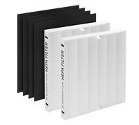 GoKBNY Lot de 2 filtres de rechange HEPA AP-1512HH, compatibles avec le purificateur d'air Coway AP-1512HH Mighty, pièce # 3304899, avec 4 filtres à charbon supplémentaires