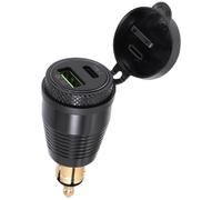 Gokelomg Chargeur de moto DIN QC3.0 étanche USB & Type-C 30 W Power-Delivery - Indicateur d'état LED
