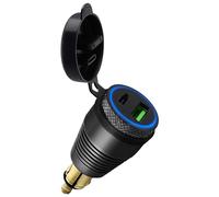 Gokelomg Chargeur étanche pour moto avec prise DIN QC3.0 et adaptateur secteur type C 30 W