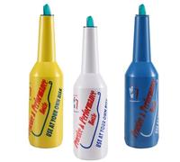 Gokelomg Flair Bottle Lot de 3 shakers à cocktail Flair Bartender Mix Color pour l'entraînement, le barman, l'exercice et la performance, 750 ml, blanc, jaune, bleu