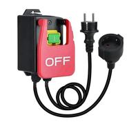 Gokelomg Interrupteur marche/arrêt monophasé 220 V, interrupteur de sécurité, interrupteur de tension zéro avec prise, interrupteur d'arrêt d'urgence, prise européenne