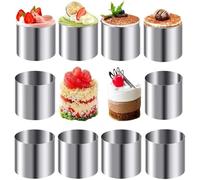 Gokelomg Lot de 10 emporte-pièces ronds en acier inoxydable pour gâteaux, fondants, pâtisseries, etc.