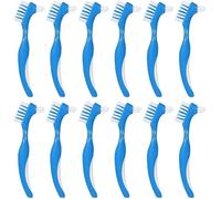 Gokelomg Lot de 12 brosses à dents rigides pour prothèses dentaires