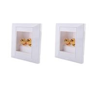 Gokelomg Lot de 2 prises murales de raccordement avec 2 prises femelles pour fiches bananes pour haut-parleurs