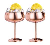 Gokelomg Lot de 2 verres à vin rouge en acier inoxydable pour et les fêtes