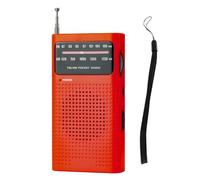 Gokelomg Mini radio de poche portable AM FM - Pour accompagner et - Analogique - Rouge