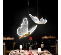 Gokelomg Suspension LED papillon pour salon chambre à coucher lampe de chevet double tête