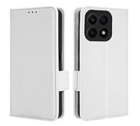 GOKEN Coque Cuir Étui pour Honor X8a, Antichoc Portefeuille Housse avec Fentes pour Cartes, TPU Bumper Case Cove -Blanc