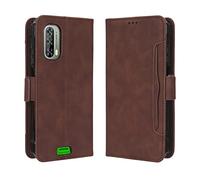 GOKEN Coque Folio Cuir Étui pour Blackview BV7100, Antichoc Portefeuille Housse vec Fentes pour Cartes, PU/TPU Bumper Protection Case Cover Fermeture Magnétique (Marron)