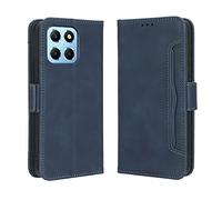 GOKEN Coque Folio Cuir Étui pour Honor 70 Lite/Honor X6 / Honor X8 5G, Antichoc Portefeuille Housse vec Fentes pour Cartes, PU/TPU Bumper Protection Case Cover Fermeture Magnétique -Bleu