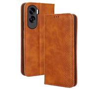 GOKEN Coque Folio Cuir Étui pour Honor 90 Lite, Antichoc Portefeuille Housse vec Fentes pour Cartes, PU/TPU Bumper Protection Case Cover Fermeture Magnétique (Marron)
