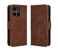 GOKEN Coque Folio Cuir Étui pour Honor X6a, Antichoc Portefeuille Housse vec Fentes pour Cartes, PU/TPU Bumper Protection Case Cover Fermeture Magnétique -Marron