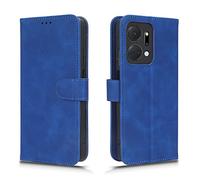 GOKEN Coque Folio Cuir Étui pour Huawei Honor X7a, Antichoc Portefeuille Housse vec Fentes pour Cartes, PU/TPU Bumper Protection Case Cover Fermeture Magnétique,Bleu
