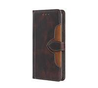 GOKEN Coque Folio Cuir Étui pour Huawei Honor X7a, Antichoc Portefeuille Housse vec Fentes pour Cartes, PU/TPU Bumper Protection Case Cover Fermeture Magnétique/Marron