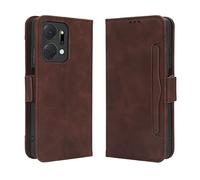GOKEN Coque Folio Cuir Étui pour Huawei Honor X7a, Antichoc Portefeuille Housse vec Fentes pour Cartes, PU/TPU Bumper Protection Case Cover Fermeture Magnétique -Marron