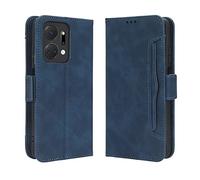 GOKEN Coque Folio Cuir Étui pour Huawei Honor X7a, Antichoc Portefeuille Housse vec Fentes pour Cartes, PU/TPU Bumper Protection Case Cover Fermeture Magnétique -Bleu