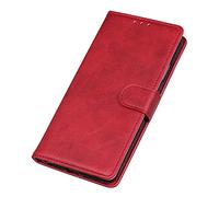 GOKEN Coque Folio Cuir Étui pour Huawei Nova 8i / Honor 50 Lite, Antichoc Portefeuille Housse vec Fentes pour Cartes, PU/TPU Bumper Protection Case Cover tand Fonction (Rouge)