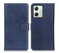 GOKEN Coque Folio Cuir Étui pour Motorola Moto G54 5G, Antichoc Portefeuille Housse vec Fentes pour Cartes, PU/TPU Bumper Protection Case Cover tand Fonction (Bleu)