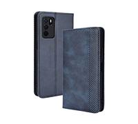 GOKEN Coque Folio Cuir Étui pour Oppo A16 / Oppo A54s / Oppo A16s, Antichoc Portefeuille Housse vec Fentes pour Cartes, PU/TPU Bumper Protection Case Cover Fermeture Magnétique (Bleu)