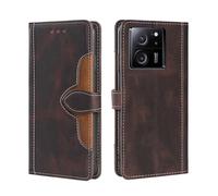 GOKEN Coque Folio Cuir Étui pour Xiaomi 13T / Xiaomi 13T Pro, Antichoc Portefeuille Housse vec Fentes pour Cartes, PU/TPU Bumper Protection Case Cover Fermeture Magnétique/Marron