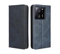 GOKEN Coque Folio Cuir Étui pour Xiaomi 13T / Xiaomi 13T Pro, Antichoc Portefeuille Housse vec Fentes pour Cartes, PU/TPU Bumper Protection Case Cover Fermeture Magnétique (Bleu)