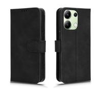 GOKEN Coque Folio Cuir Étui pour Xiaomi Redmi Note 13 4G, Antichoc Portefeuille Housse vec Fentes pour Cartes, PU/TPU Bumper Protection Case Cover Fermeture Magnétique,Noir