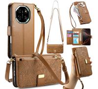 GOKEN Coque pour Blackview Shark 6 - Housse en Cuir PU avec Rabat Magnétique, Étui Fermeture Portefeuille Antichoc avec Support Pliable - Marron