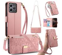 GOKEN Coque pour Blackview Wave 8 / Wave 8C / Oscal Flat 2 - Housse en Cuir PU avec Rabat Magnétique, Étui Fermeture Portefeuille Antichoc avec Support Pliable - Rose