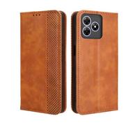GOKEN Coque pour Blackview Wave 8 / Wave 8C / Oscal Flat 2 - Housse en Cuir Synthétique avec Rabat Magnétique, Étui Portefeuille Antichoc avec Support et Emplacements pour Cartes, Silicone -Marron