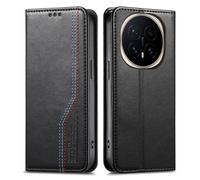 GOKEN Coque pour Honor Magic 8 Pro 5G - Housse en Cuir PU avec Rabat Magnétique, Étui Portefeuille Antichoc avec Emplacements pour Cartes et Support Pliable - Noir