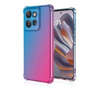 GOKEN Coque pour Motorola Edge 50 Neo - Housse Antichoc en Silicone Souple, Étui Dégradé Mode, Protection Anti-Rayures, Semi-Transparent -Bleu Rose