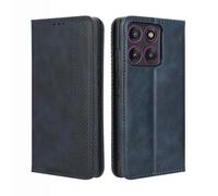 GOKEN Coque pour Motorola Edge 60 Pro - Housse en Cuir Synthétique avec Rabat Magnétique, Étui Portefeuille Antichoc avec Support et Emplacements pour Cartes, Silicone -Bleu