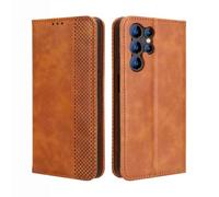 GOKEN Coque pour Oukitel C1 / C1 Pro - Housse en Cuir Synthétique avec Rabat Magnétique, Étui Portefeuille Antichoc avec Support et Emplacements pour Cartes, Silicone -Marron