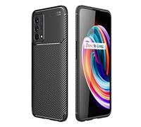 GOKEN Coque pour realme GT Master Edition, Fibre de Carbone Silicone en Gel Antichoc Housse Protection Étui, TPU Bumper Protection Case Cover avec Anti-Scratch, Noir