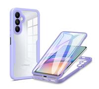GOKEN Coque pour Samsung Galaxy A25 5G,[ Protection d'écran intégrée] Étui de Protection Antichoc 360 Degré, Transparente TPU Bumper Protection Pochette, Violet