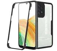 GOKEN Coque pour Samsung Galaxy A33 5G,[ Protection d'écran intégrée] Étui de Protection Antichoc 360 Degré, Transparente TPU Bumper Protection Pochette, Noir