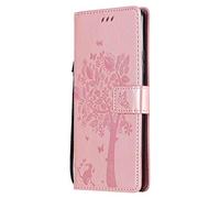 GOKEN Coque pour Samsung Galaxy A53 5G, Housse Flip TPU/PU Portefeuille Cuir Portefeuille Étui avec Carte Fente/Stand Fonction, Embossée Motif Magnétique Case Cover, Or Rose