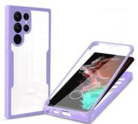 GOKEN Coque pour Samsung Galaxy S23 Ultra 5G,[ Protection d'écran intégrée] Étui de Protection Antichoc 360 Degré, Transparente TPU Bumper Protection Pochette, Violet