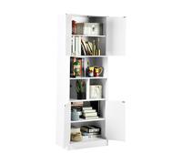 GOKHOMX Armoire de Rangement Cuisine ou Bureau Blanche, Meuble de Rangement Colonne avec 4 Portes et Etagere,Armoire 60 cm Largeur Garde Manger, 180,5x40x60 cm