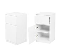 GOKHOMX Table de Chevet Lot de 2, Table de Nuit Blanche avec 1 Tiroir 1 Porte Réversible, Petite Chevet de Lit, Commode Chambre, Meuble de Rangement pour Chambre Salon Bureau, 40 x 40 x 75cm