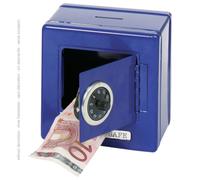 goki 14020 Coffre-fort métallique comme tirelire avec serrure à combinaison, bleu (1 pièce)
